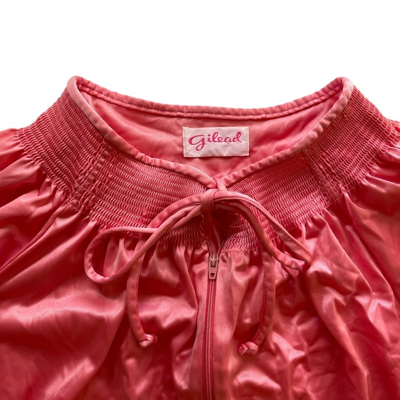 Vintage‎ GILEAD  Nylon Nightgown Pink Medium Zip Robe - Picture 1 of 9